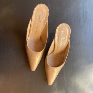 David Aaron Handmade Gold slingback shoes
